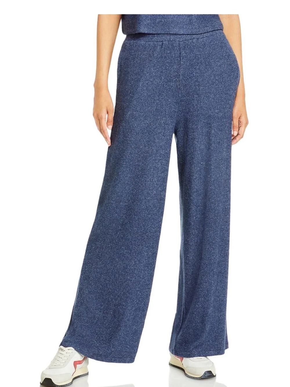 Aqua Womens Stretch Comfy Lounge Ribbed Pants Blue Size Small